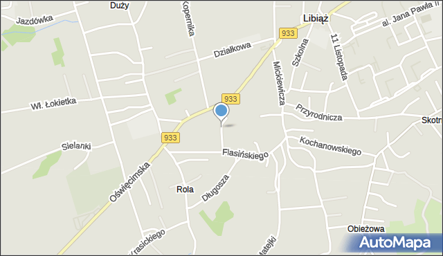 Libiąż, Dawna Kościelna, mapa Libiąż