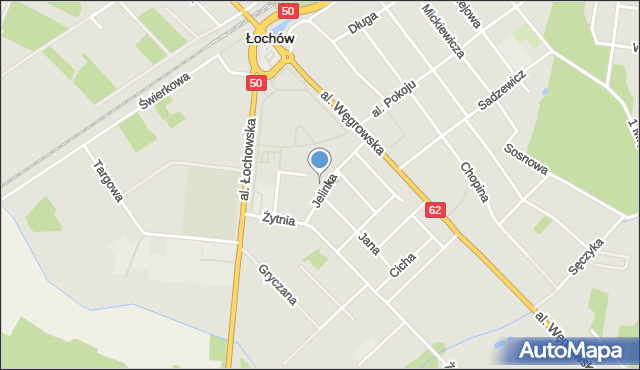 Łochów powiat węgrowski, Dawna 30-lecia PRL, mapa Łochów powiat węgrowski