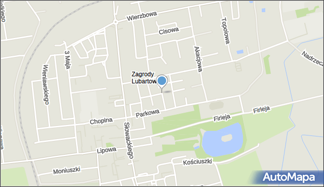 Lubartów, Dawna Krasickiego Janka, mapa Lubartów
