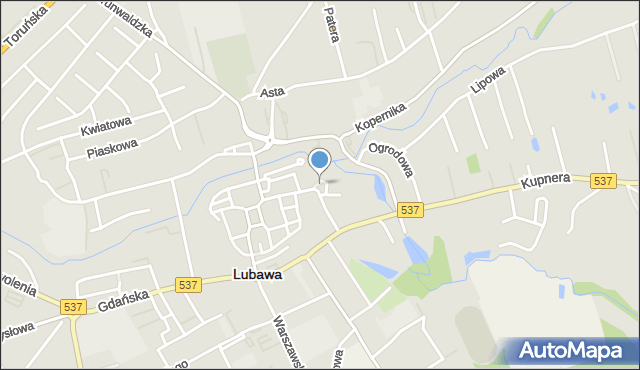 Lubawa, Dawna Plac 700-lecia, mapa Lubawa