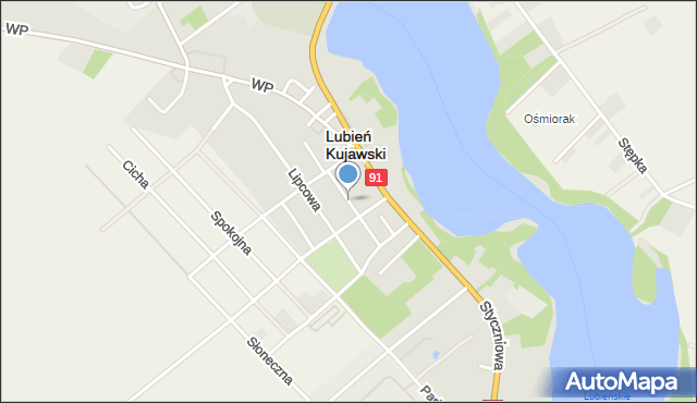 Lubień Kujawski, Dawna , mapa Lubień Kujawski