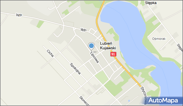 Lubień Kujawski, Dawna 22 Lipca, mapa Lubień Kujawski