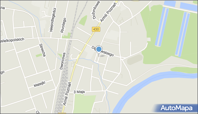 Luboń powiat poznański, Dawna Hibnera Władysława, mapa Luboń powiat poznański