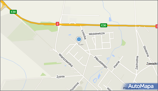 Międzyrzec Podlaski, Dawna Kruczkowskiego Leona, mapa Międzyrzec Podlaski