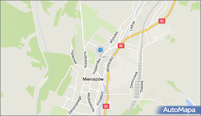 Mieroszów, Dawna Dąbrowszczaków, mapa Mieroszów