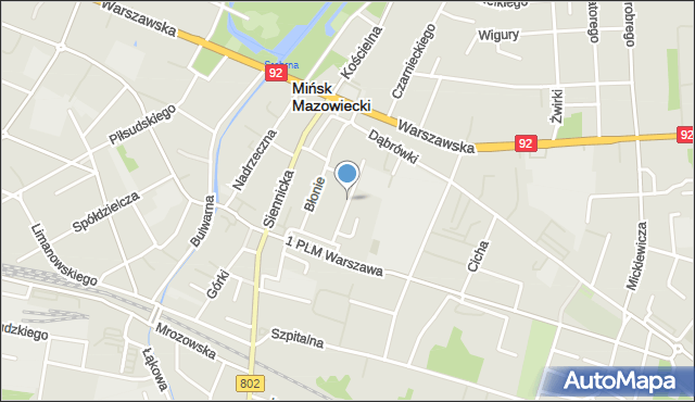 Mińsk Mazowiecki, Dawna Rodziny Nalazków, mapa Mińsk Mazowiecki
