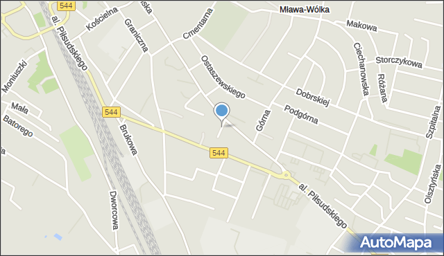 Mława, Dawna Rzymowskiego Wincentego, mapa Mława