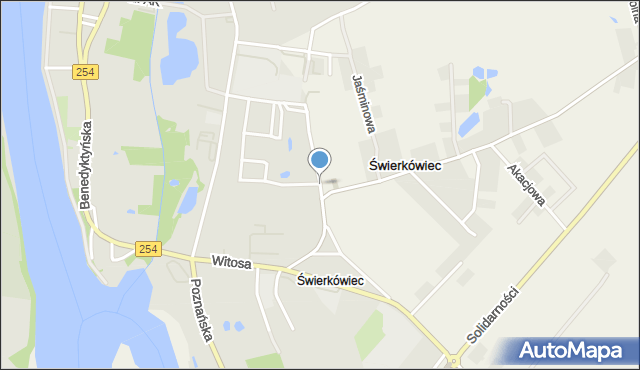 Mogilno, Dawna Wybrzeże Świerkówiec, mapa Mogilno