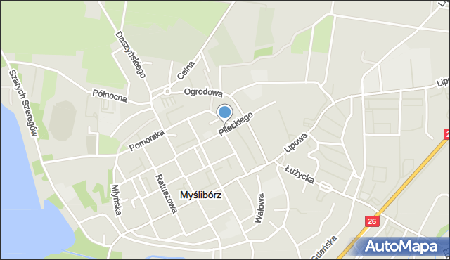 Myślibórz, Dawna Felczaka, mapa Myślibórz