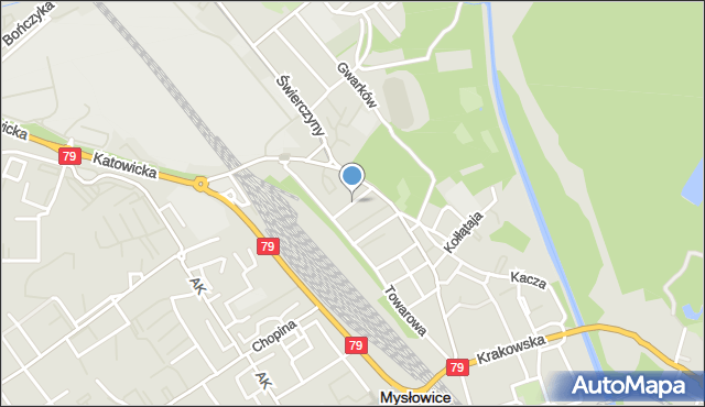 Mysłowice, Dąbrowskiego Jarosława, gen., mapa Mysłowice