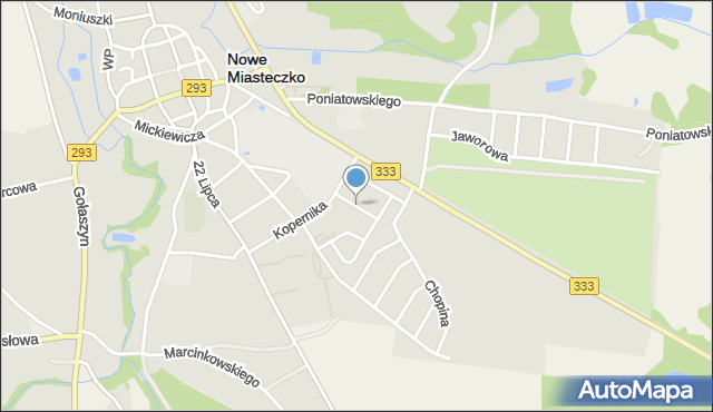 Nowe Miasteczko, Dąbrowskiego, mapa Nowe Miasteczko