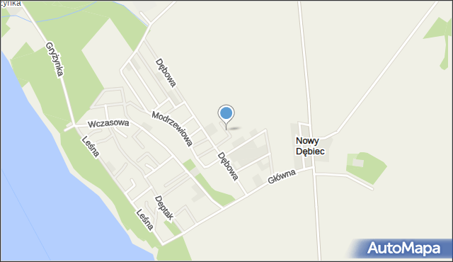 Nowy Dębiec, Daglezjowa, mapa Nowy Dębiec