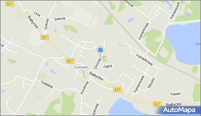 Olsztyn, Dawna Sójki, mapa Olsztyna