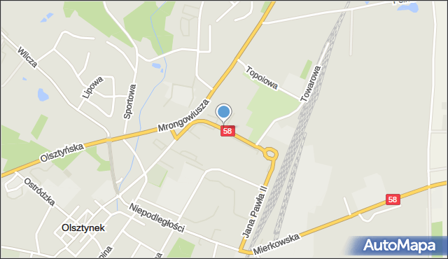 Olsztynek, Daszyńskiego, mapa Olsztynek