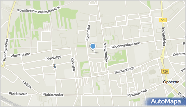 Opoczno, Dawna Armii Ludowej, mapa Opoczno