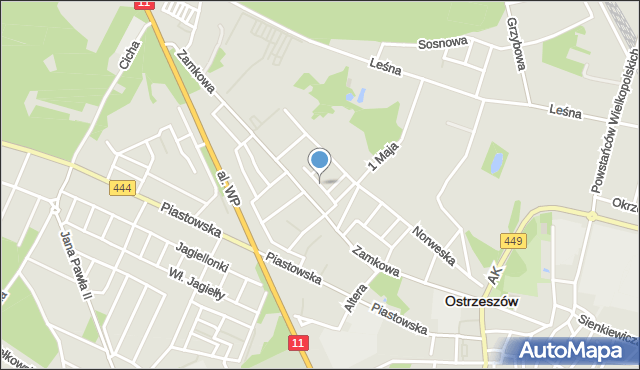 Ostrzeszów, Dawna Buczka Mariana, mapa Ostrzeszów