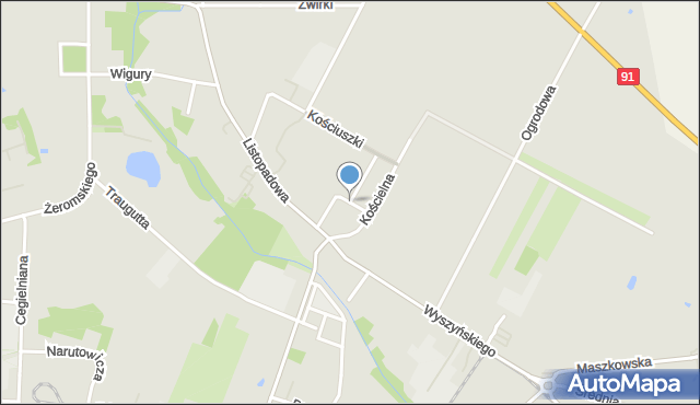 Ozorków, Dawna Plac Jana Pawła II, mapa Ozorków