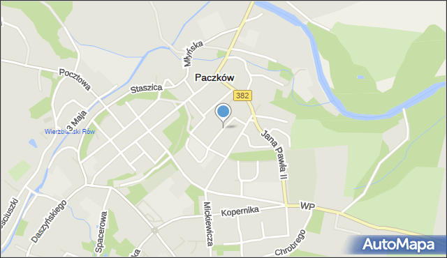 Paczków powiat nyski, Dąbrowskiego Henryka, gen., mapa Paczków powiat nyski