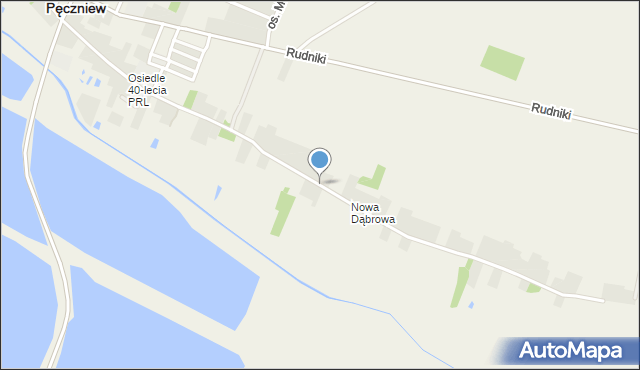 Pęczniew, Dąbrowska, mapa Pęczniew