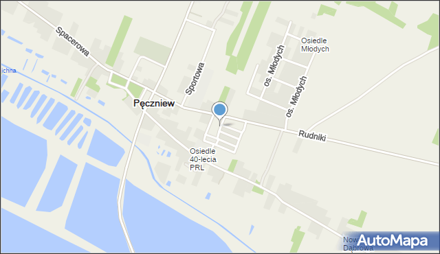 Pęczniew, Dawna Osiedle 40-lecia PRL, mapa Pęczniew