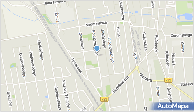 Piaseczno, Dawna Księcia Józefa Poniatowskiego, mapa Piaseczno