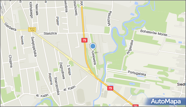 Piaseczno, Dawna Lelewela Joachima, mapa Piaseczno