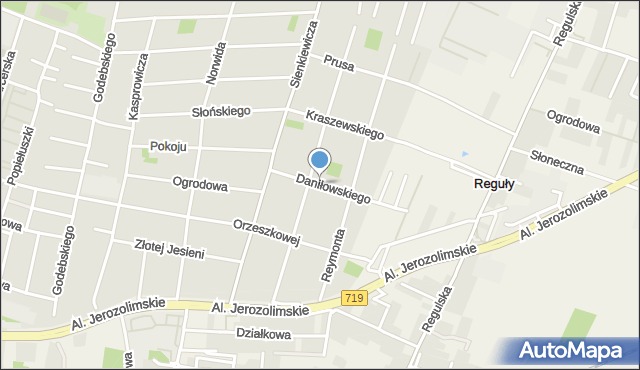 Piastów powiat pruszkowski, Daniłowskiego Gustawa, mapa Piastów powiat pruszkowski