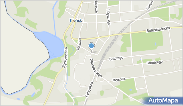 Pieńsk, Dąbrowskiego Henryka, gen., mapa Pieńsk