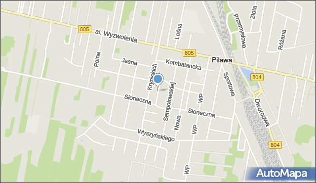 Pilawa powiat garwoliński, Dąbrowskiego Henryka, gen., mapa Pilawa powiat garwoliński