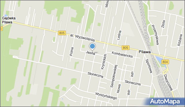 Pilawa powiat garwoliński, Dawna Jedności Narodu, mapa Pilawa powiat garwoliński