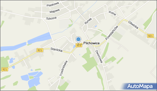 Pilchowice powiat gliwicki, Damrota, mapa Pilchowice powiat gliwicki
