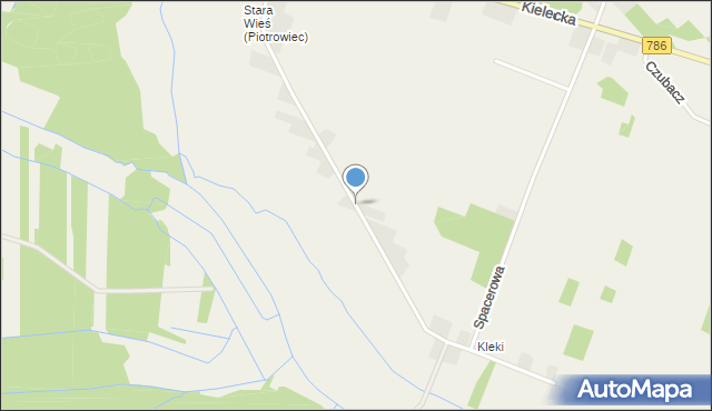 Piotrowiec gmina Łopuszno, Dawna Stara Wieś (Piotrowiec), mapa Piotrowiec gmina Łopuszno