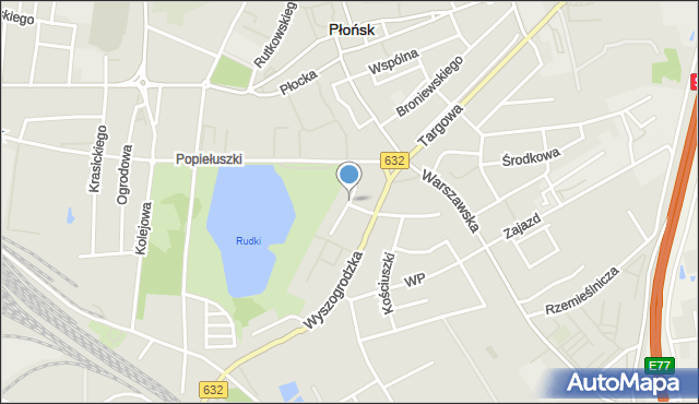 Płońsk, Dawna Zawadzkiego Aleksandra, gen., mapa Płońsk