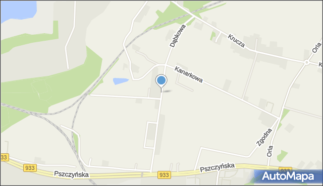 Pniówek gmina Pawłowice, Dąbkowa, mapa Pniówek gmina Pawłowice
