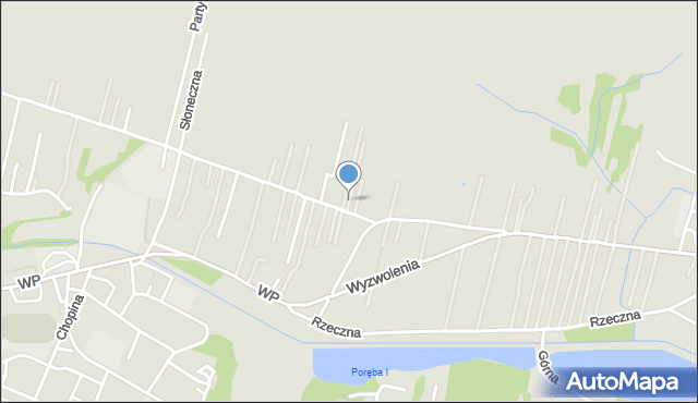 Poręba powiat zawierciański, Dawna Świerczewskiego gen., mapa Poręba powiat zawierciański