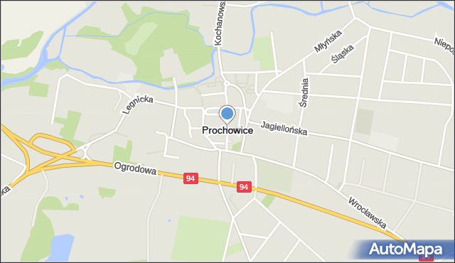 Prochowice, Dawna Armii Czerwonej, mapa Prochowice