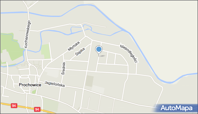 Prochowice, Dawna Młodej Gwardii, mapa Prochowice