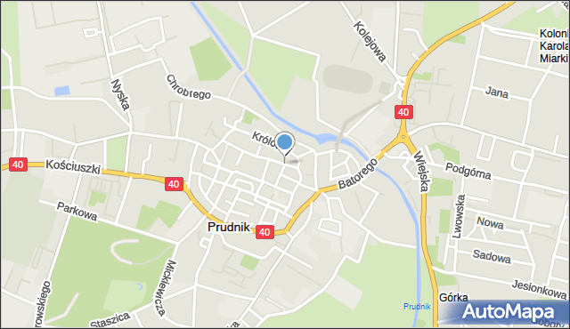 Prudnik, Damrota, mapa Prudnik