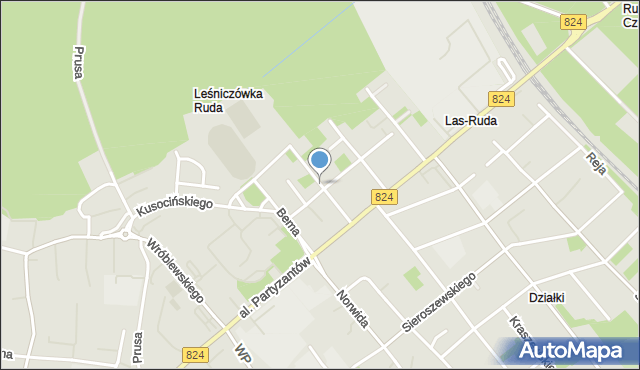 Puławy, Dąbrowskiego Henryka, gen., mapa Puław