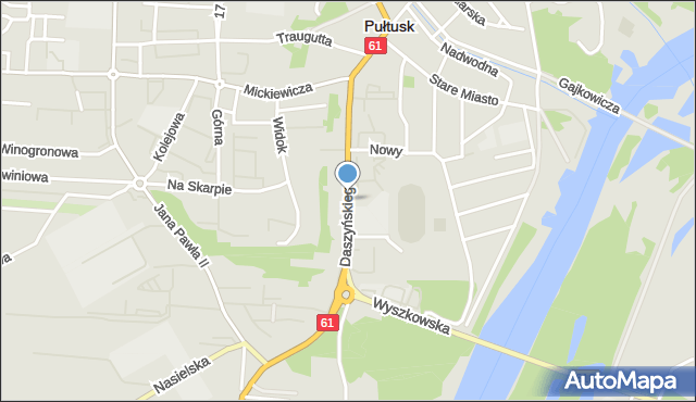 Pułtusk, Daszyńskiego Ignacego, mapa Pułtusk