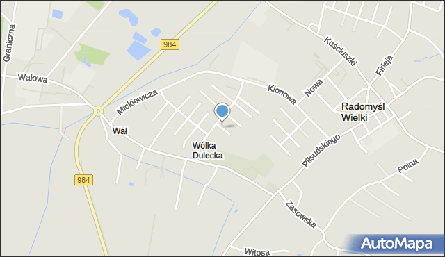 Radomyśl Wielki, Dąbrowskiej Marii, mapa Radomyśl Wielki