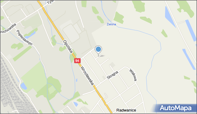 Radwanice gmina Siechnice, Dawna Pułaskiego Kazimierza, gen., mapa Radwanice gmina Siechnice