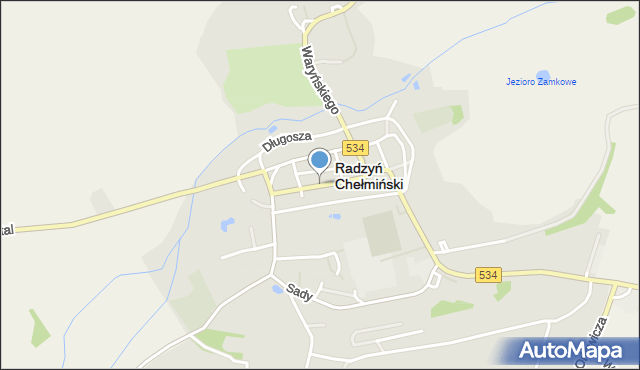 Radzyń Chełmiński, Dąbrowskich, mapa Radzyń Chełmiński