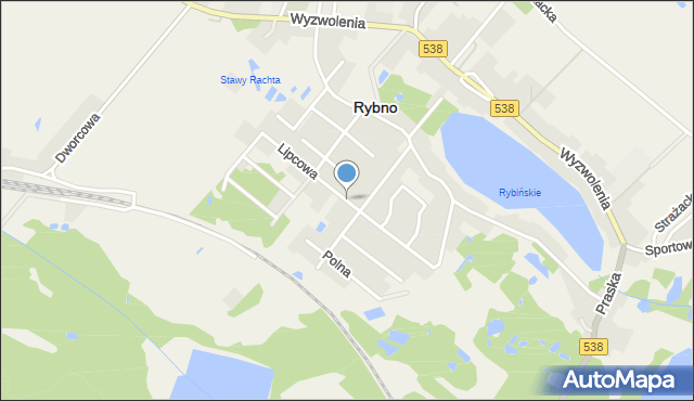 Rybno powiat działdowski, Dawna 22 Lipca, mapa Rybno powiat działdowski
