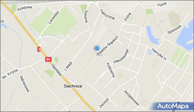 Siechnice, Dawna Świerczewskiego Karola, gen., mapa Siechnice