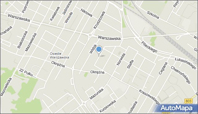 Siedlce, Dawna Kruczkowskiego, mapa Siedlce