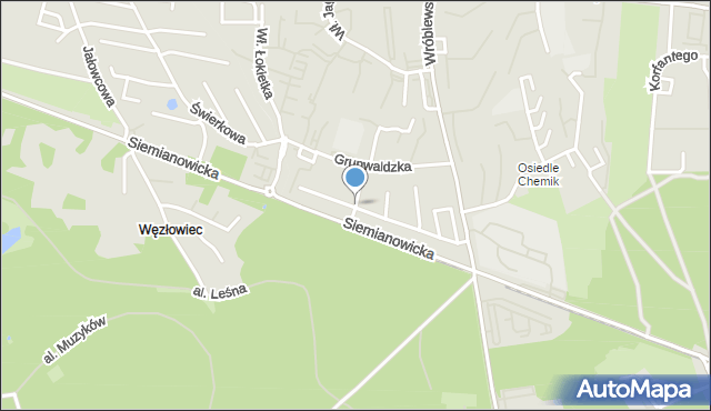 Siemianowice Śląskie, Dawna Drzymały Stanisława, mapa Siemianowice Śląskie