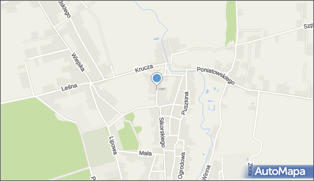 Słońsk, Dawna Wojsk Ochrony Pogranicza, mapa Słońsk