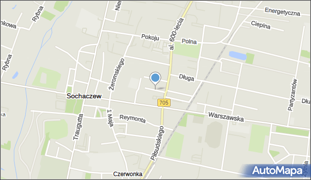 Sochaczew, Dawna Zawadzkiego Aleksandra, gen., mapa Sochaczew