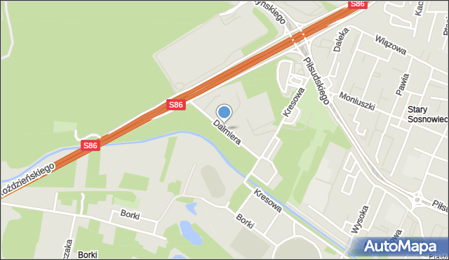 Sosnowiec, Daimlera Gottlieba, mapa Sosnowca